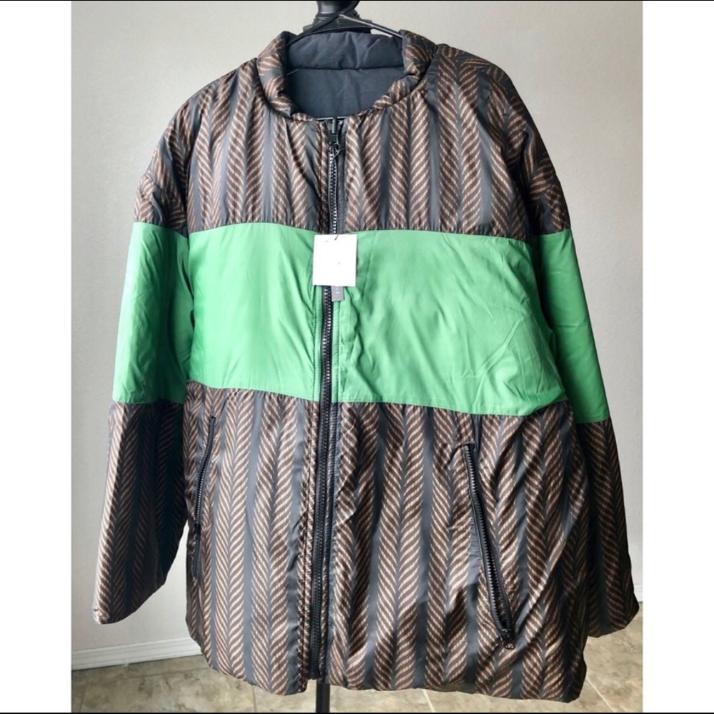 Zara Man NWT Reversible Black Green Jacket